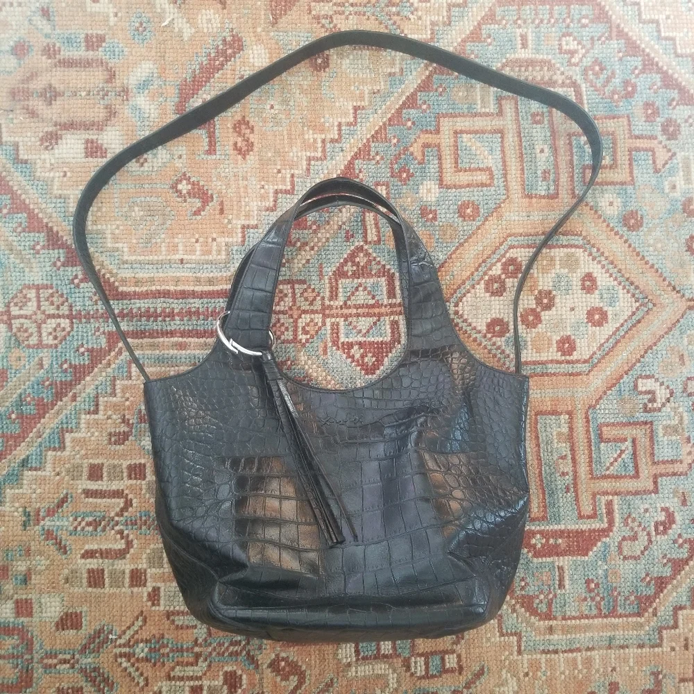 Elizabeth and James Finley Embossed Leather Tote Bag - Picture 3 of 9